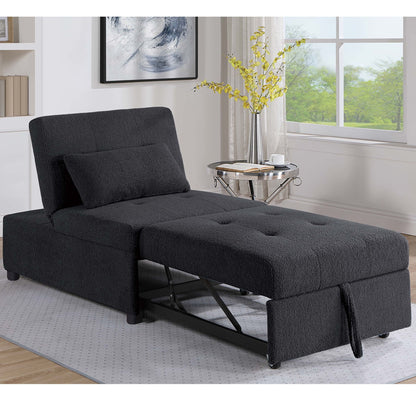 Sleeper Sofa Chair, Convertible Pull Out Bed Couch - Black
