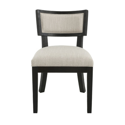 Farmhouse Style Fabric Upholstered Side Dining Chair Set