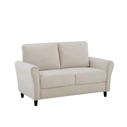 Patricia - Curved Arm Loveseat Sofa - Ivory