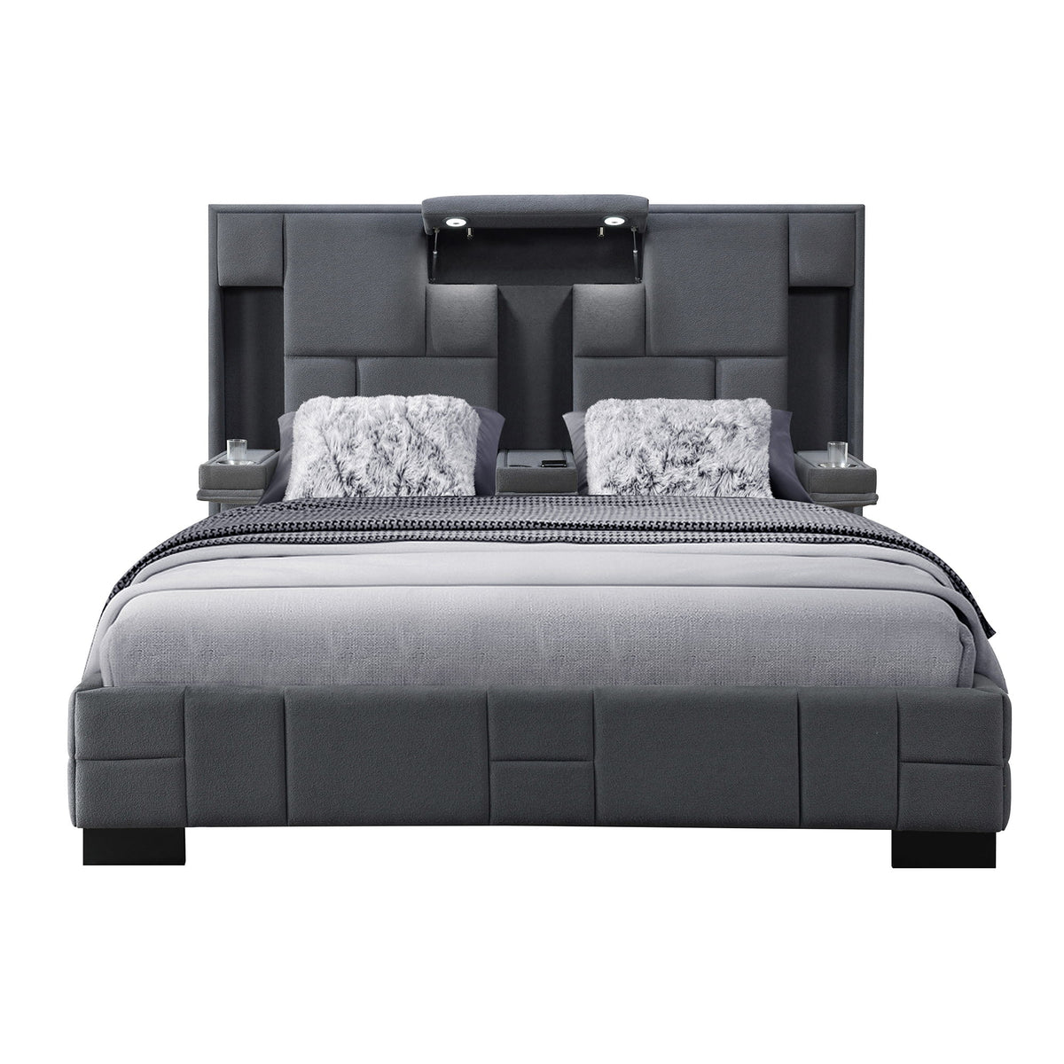 Yaris - Contemporary Bed With Wireless Charging And LED Lights