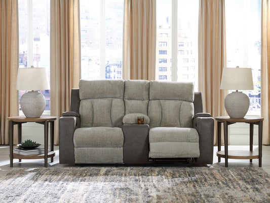 WhipLash - Power Reclining Loveseat With Console / Adj Headrest - Sisal