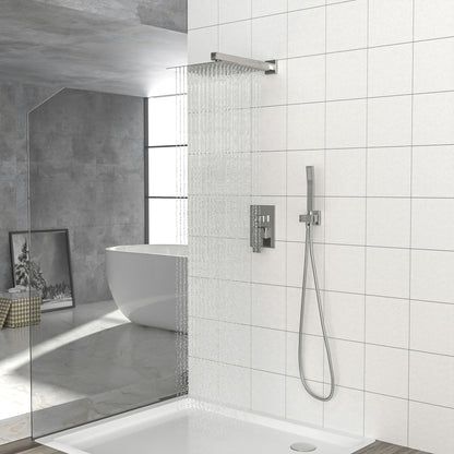 Dual Shower Head 10" Wall Mounted Square Shower System