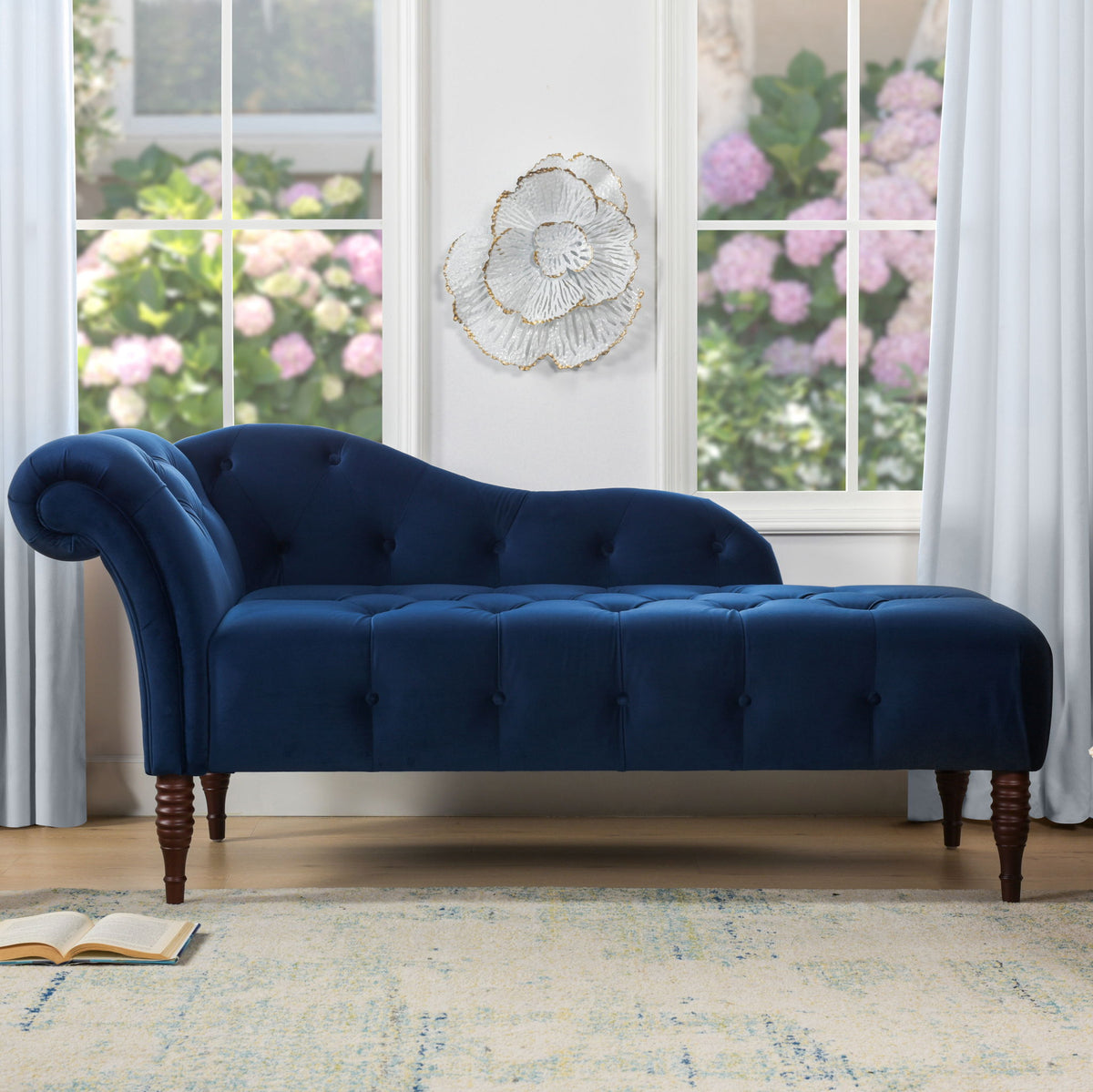 Samuel - Tufted Roll Arm Chaise Lounge