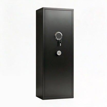 Rifle Safe, Biometric & Keypad Lock, Adjustable Gun Racks With Built In Alarm System
