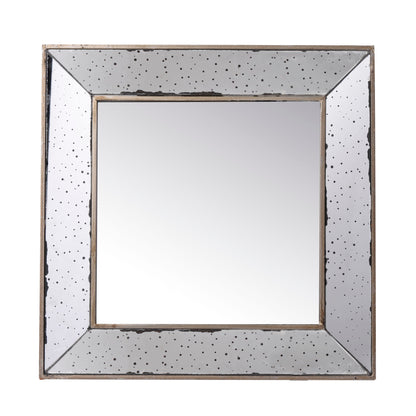 Distressed Accent Mirror, Traditional Style Framed Wall Mirror For Living Room