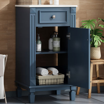 Bathroom Vanity With Sink, Soft-Closing Door, Adjustable Shelf