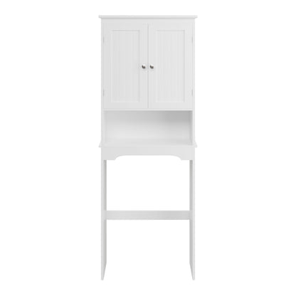Over The Toilet Storage Cabinet, Bathroom Space Saver With Adjustable Shelf - White