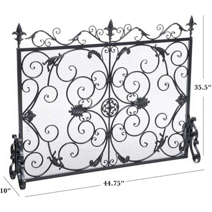 Darcie - Wrought Fireplace Screen, Ornate Design