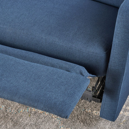 Alma - Contemporary Upholstered Loveseat Recliner - Navy Blue