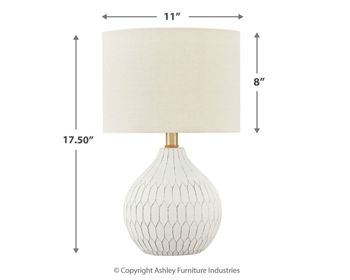 Wardmont - Ceramic Table Lamp  - White