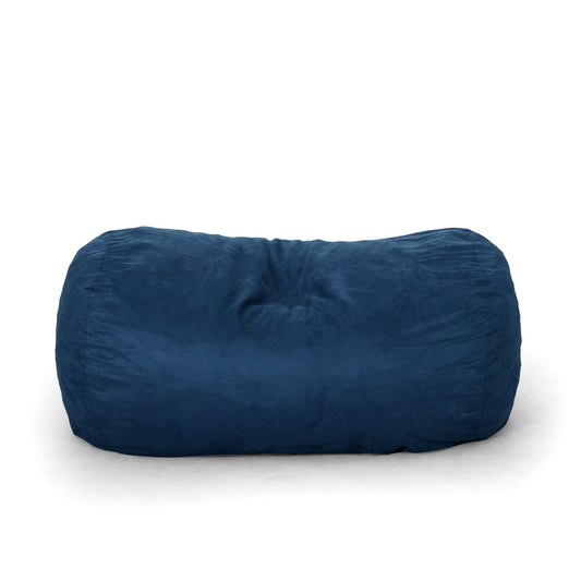 Marlin - 6.5 Foot Cylindrical Bean Bag With Removable Suede Cover - Midnight Blue