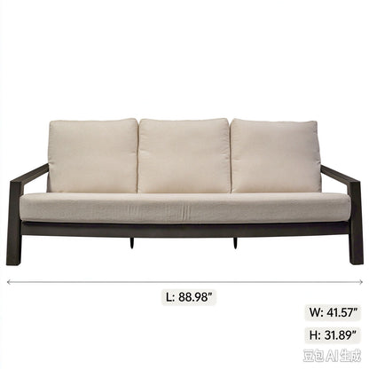Verona - Seating Sofa - Dark Espresso / Gray / Off White