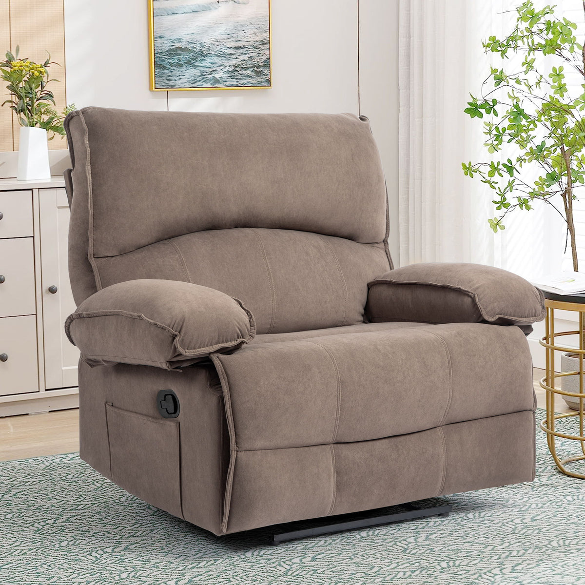 Oversized Manual Recliner Chair Sofa For Living Room