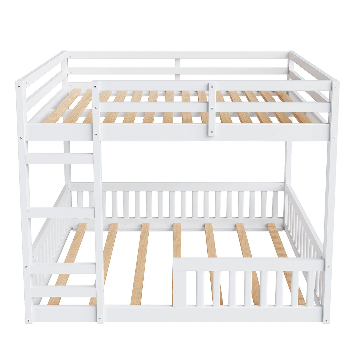 Stylish Bunk Bed With Ladder And Guardrails