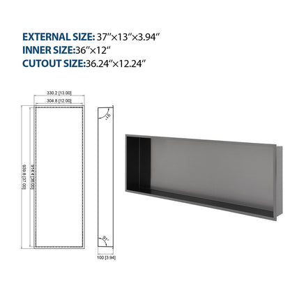 Stainless Steel Shower Niche With Seamless Design For Bathroom Storage