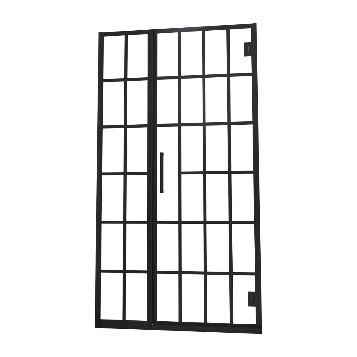 Frameless Pivot Shower Door With Pattern Glass, Open Entry Design
