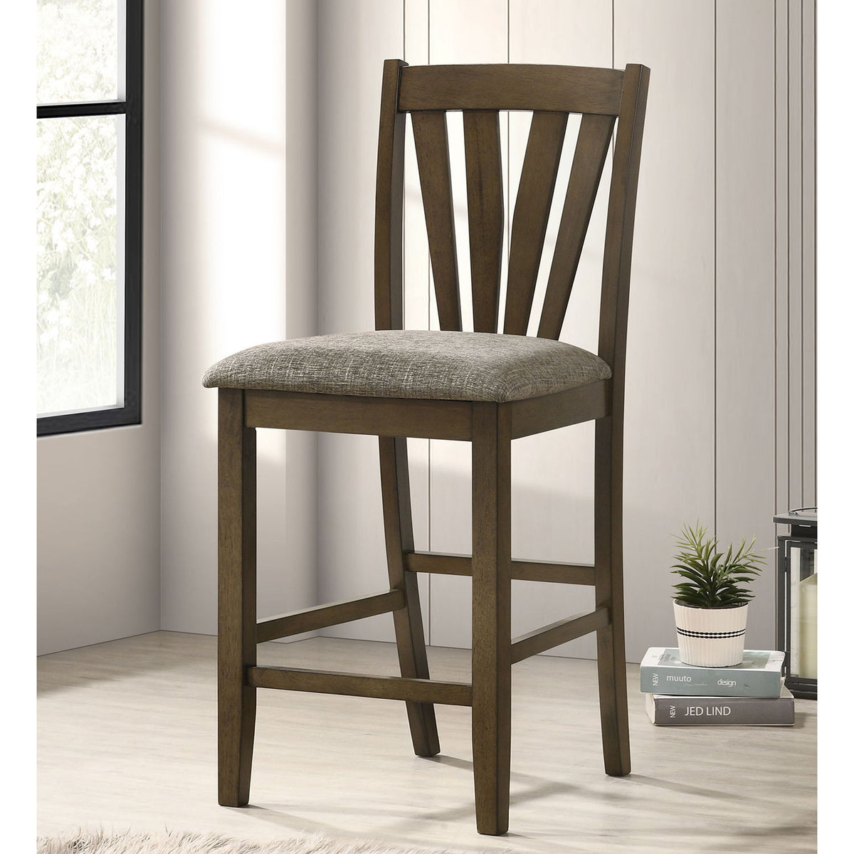 Maxine - Upholstered Counter Height Dining Side Chair (Set of 2) - Brown