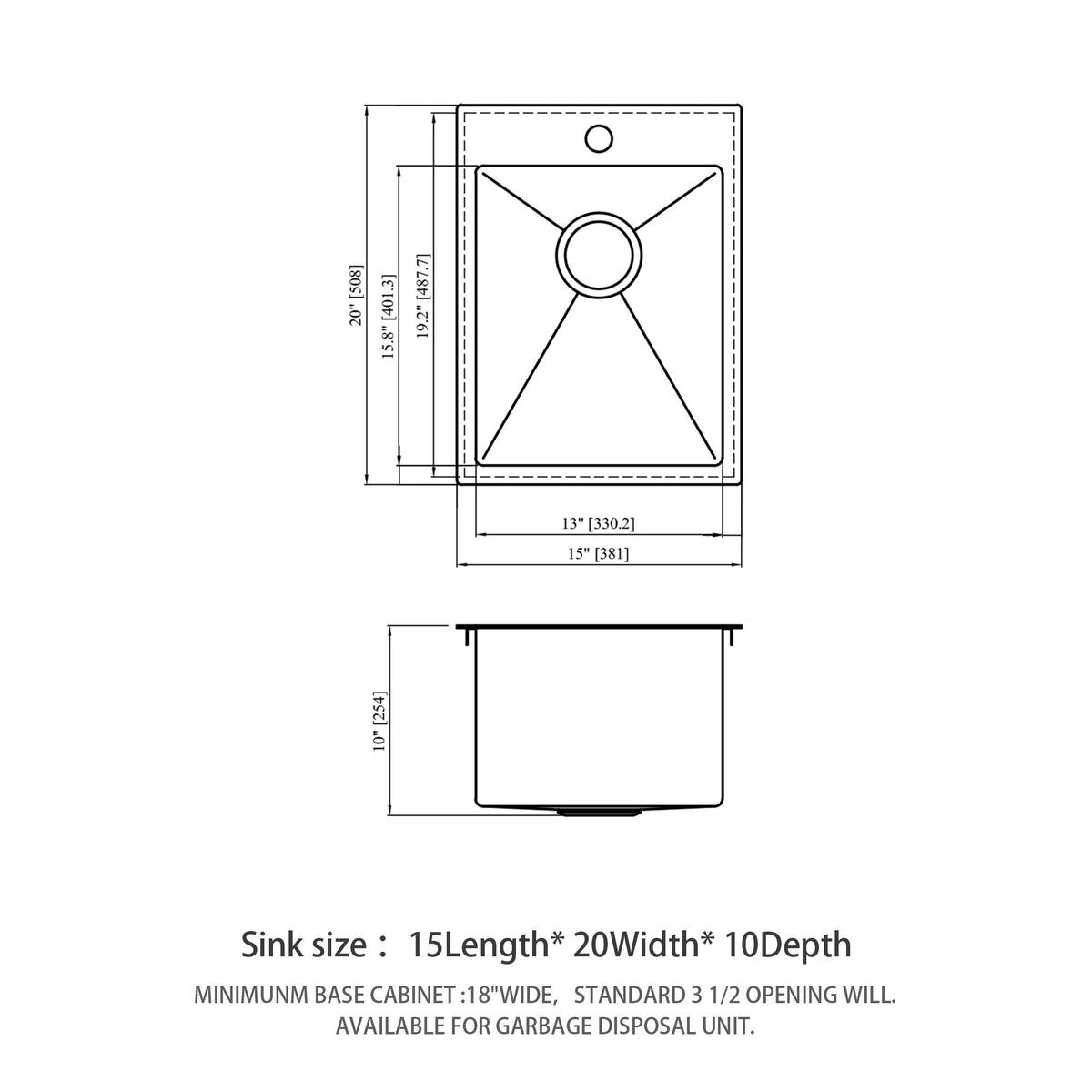 Stainless Steel Drop In Kitchen Sink, Topmount