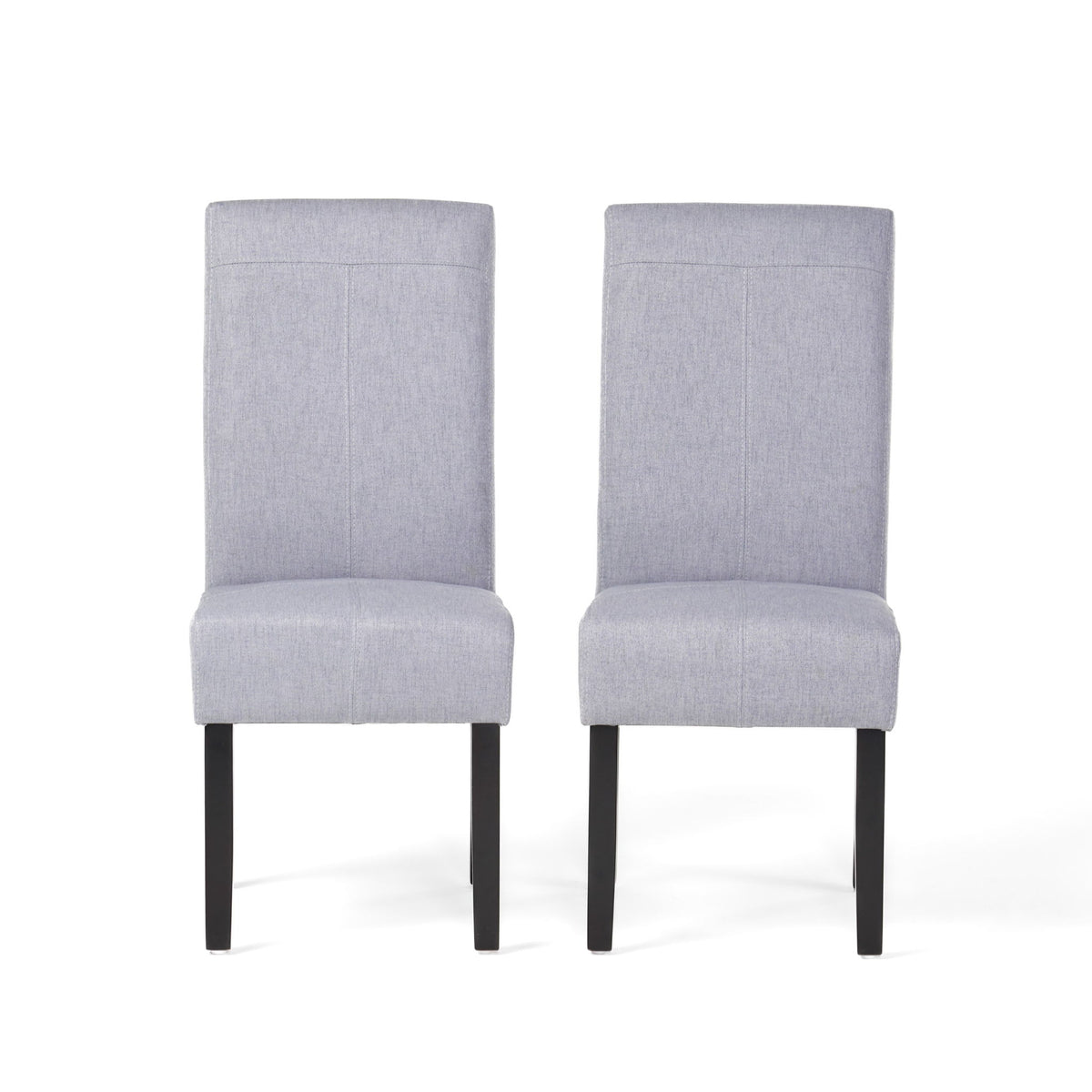 Amaranthine - Upholstered Dining Chair With High Back And Wood Legs (Set of 2) - Light Gray
