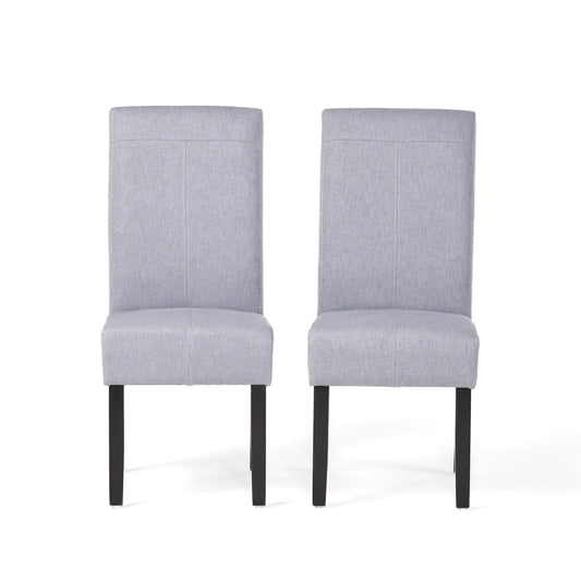 Amaranthine - Upholstered Dining Chair With High Back And Wood Legs (Set of 2) - Light Gray