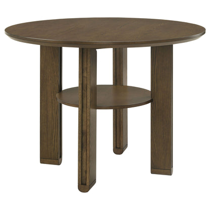 Crispin - 5 Piece Counter Height Dining Set With Upholstered Chairs - Brown