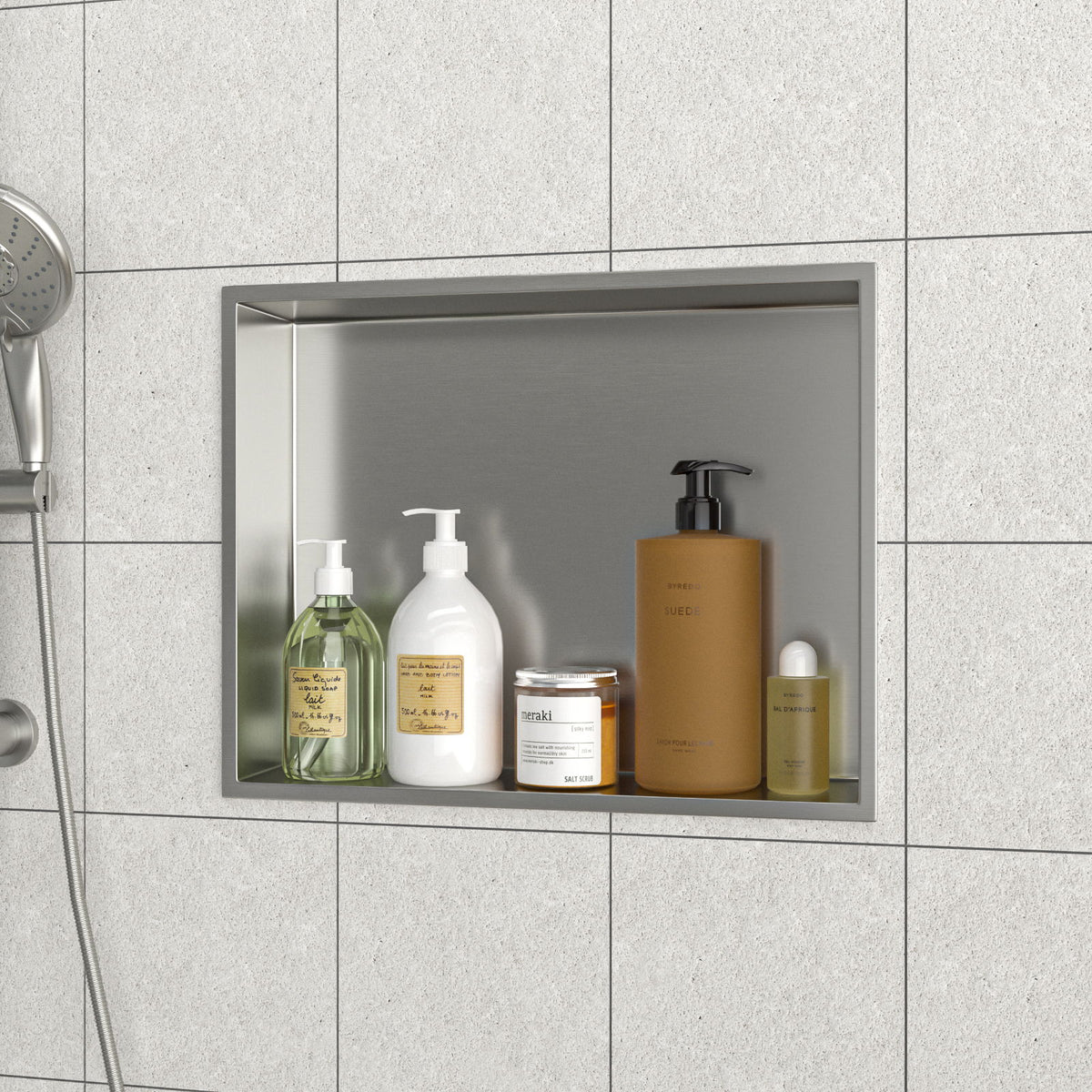 Stainless Steel Shower Niche With Seamless Design For Bathroom Storage