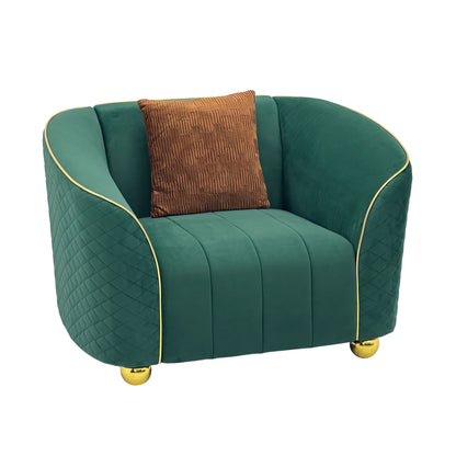 Single Sofa With Deep Seating And Durable Frame - Green