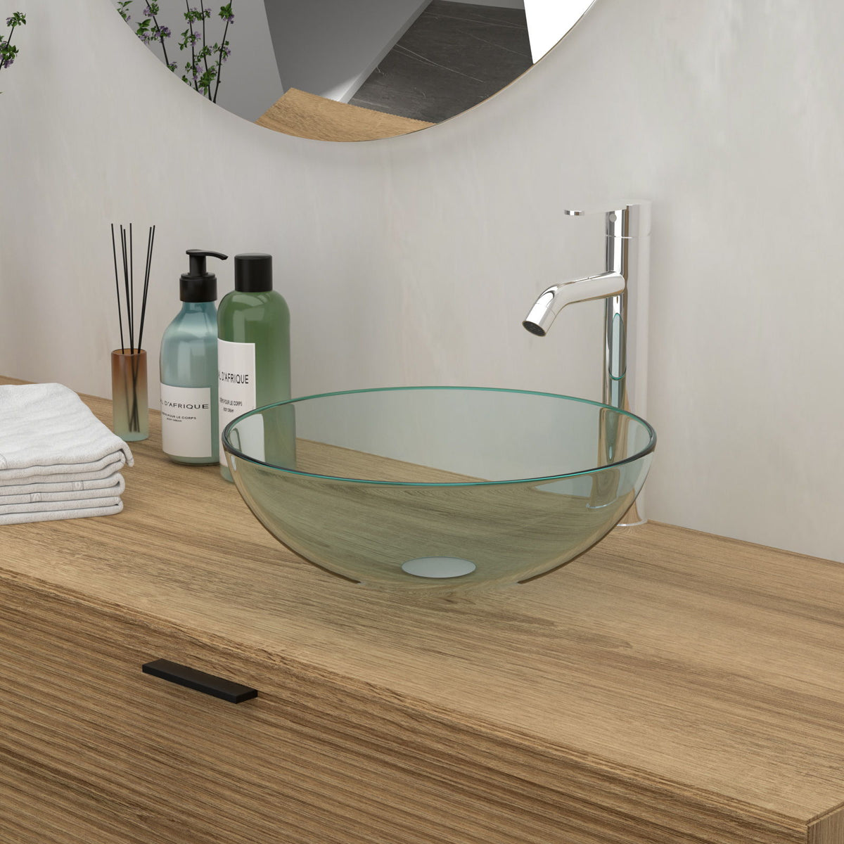 Vessel Sink With Faucet And Pop-Up Drain