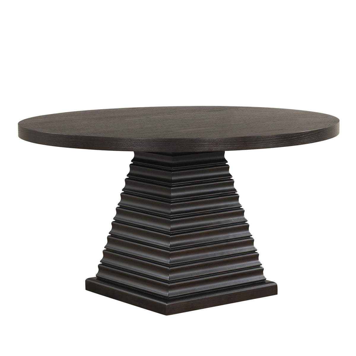 Plateau - 54" Round Dining Table - Top & Base - Rustic Espresso