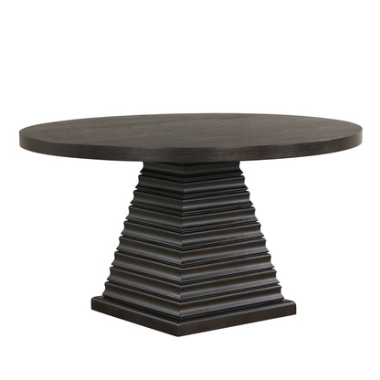 Plateau - 54" Round Dining Table - Top & Base - Rustic Espresso