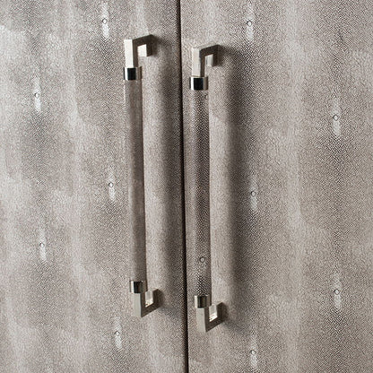 Cabinet - Silver - Faux Leather
