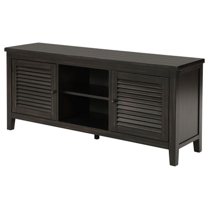 Sutter - 2 Door TV Stand With Mission Design - Dark Brown
