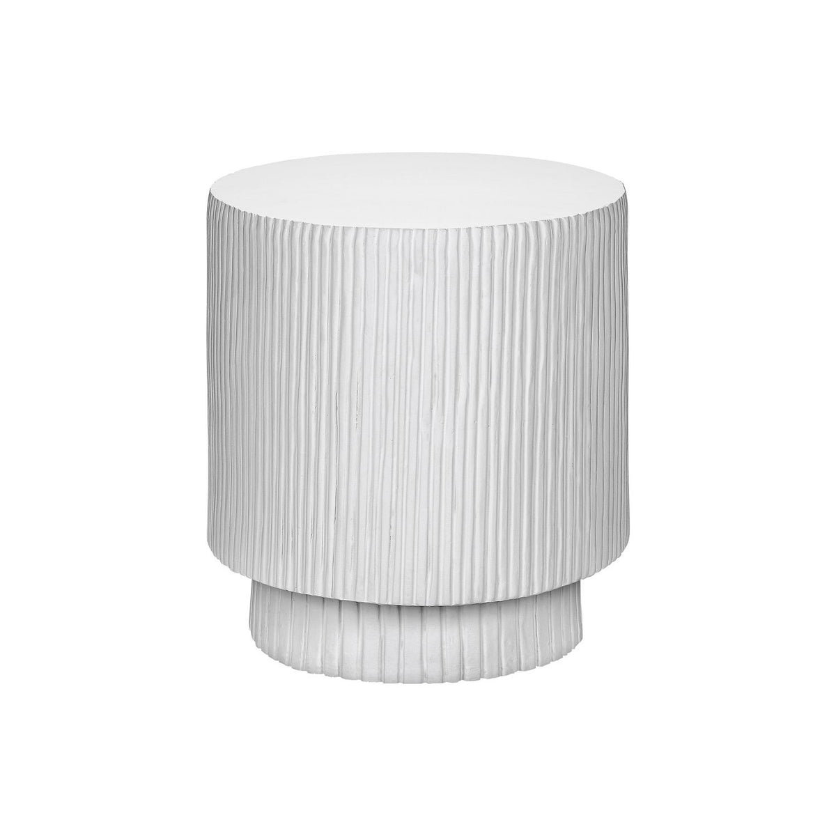 Round Accent Table, Indoor Outdoor - White