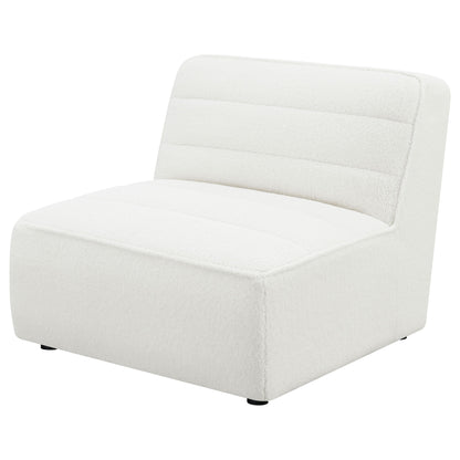 Bonnie - Upholstered Armless Chair With Channel Tufting - Ivory