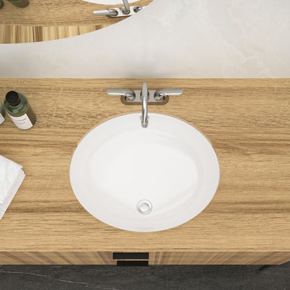 Elegant Ceramic Oval Undermount Bathroom Sink With Overflow