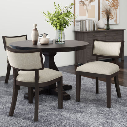 Farmhouse Style Fabric Upholstered Side Dining Chair Set