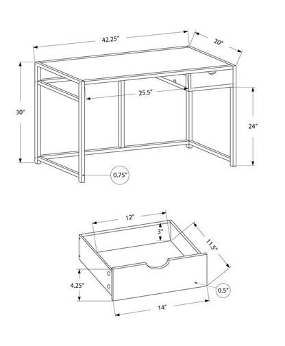 Computer Desk For Home Office, 1 Storage Drawer, Contemporary & Modern