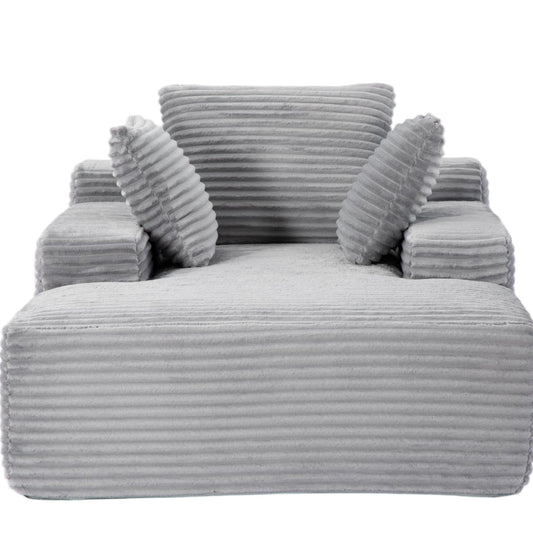 Oversized Chaise Lounge Chair Cozy Cloud Couch With 3 Throw Pillows And Wide Armrest