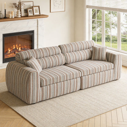 3 Seater, Couch With Throw Pillows For Living Room
