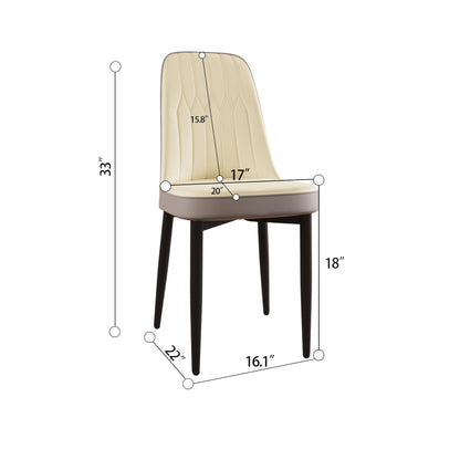 Modern Dining Chair With Cushions And Metal Legs
