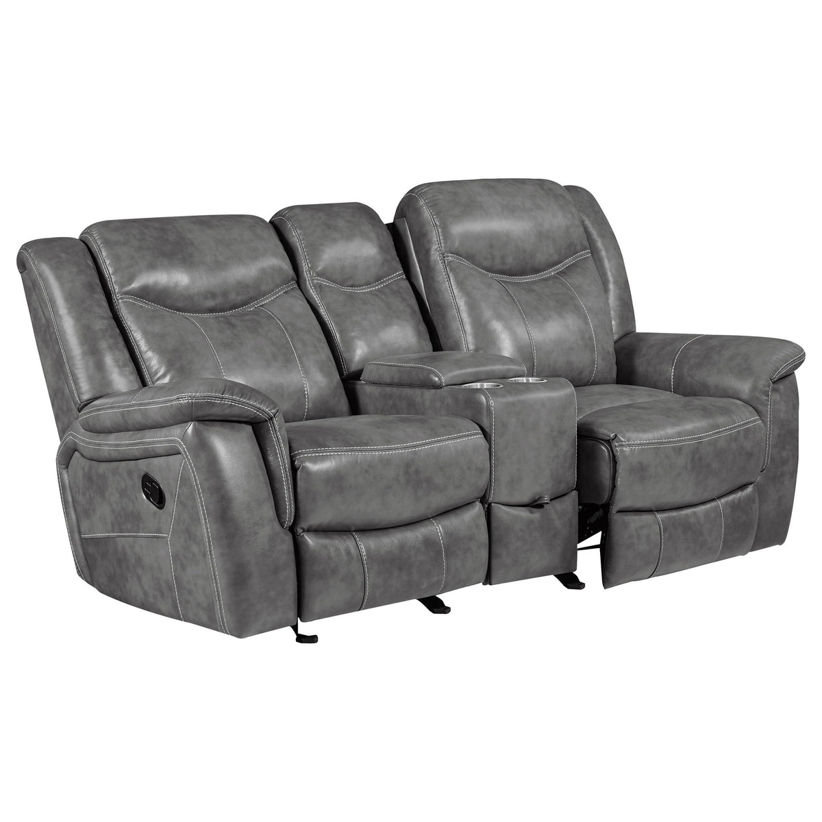 Carmen - Cool Motion Loveseat With Storage, With Reclining Function And Built In Storage - Gray