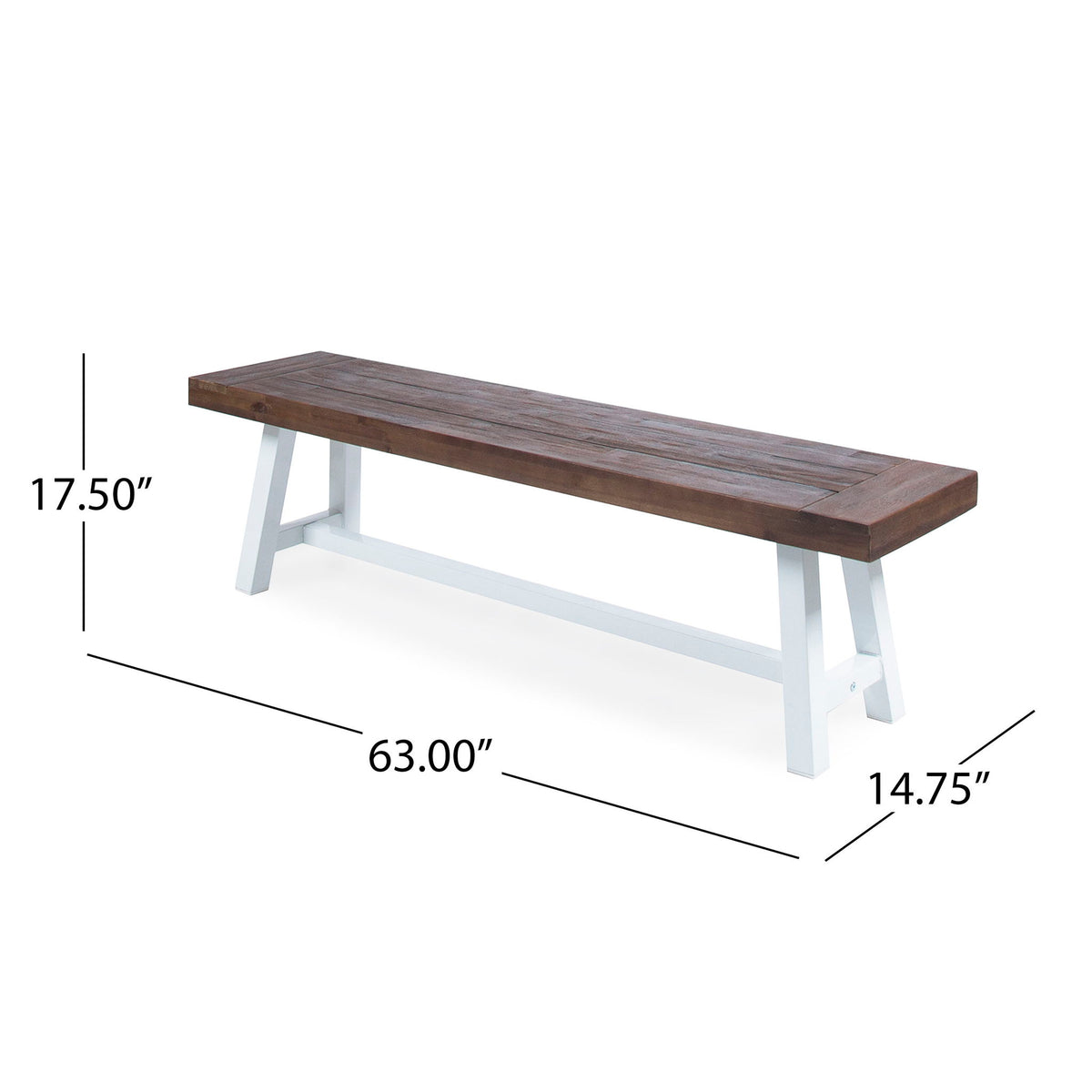 Tranquilizer - Outdoor Acacia Wood Bench With Slat Panel Design