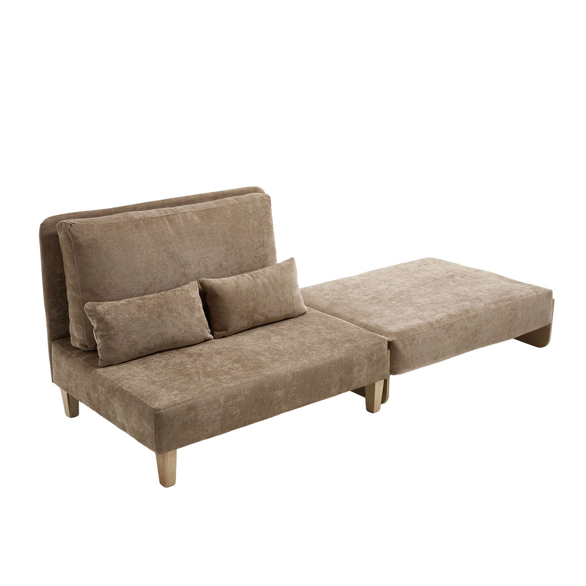 Mid Century Modern Foldable Sofa Bed, 3 In 1 Convertible Sleeper With 3 Pillows