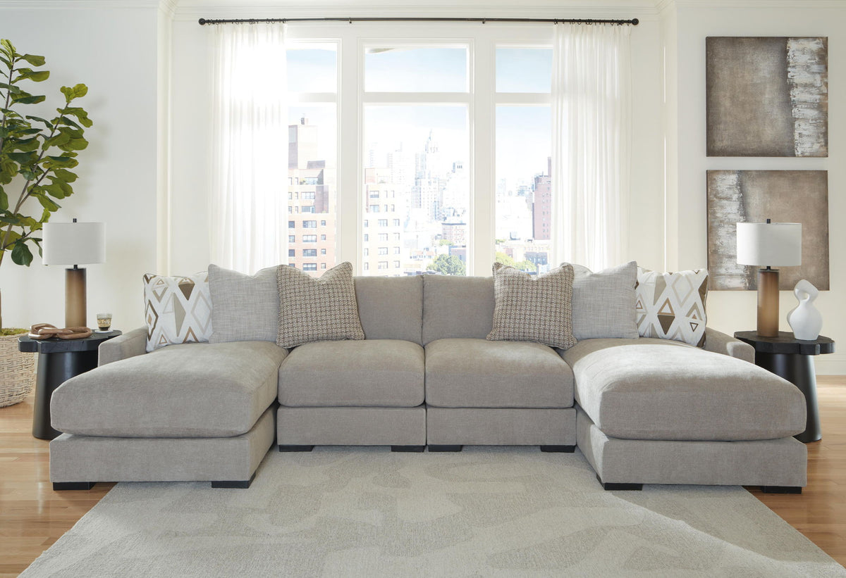 Aslan Court - 4-Piece Sofa Pit Sectional - Pebble
