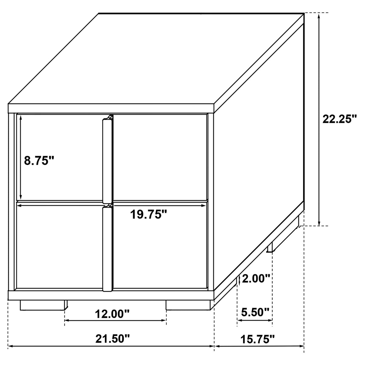 Jeremiah - 2 Drawer Nightstand