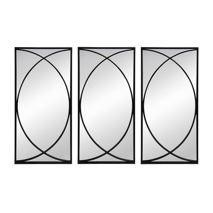 Rectangular Wall Mirrors With Frame, Home Decor For Living Room Bedroom Entryway - Black