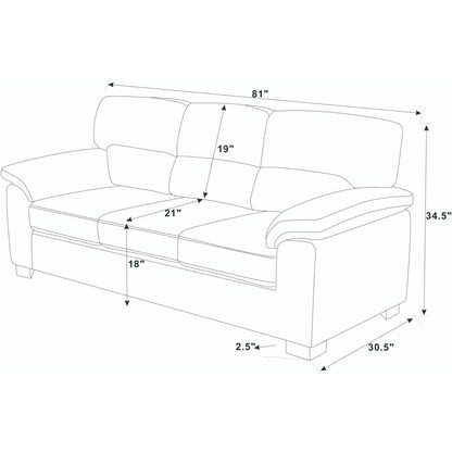 Vintage Inspired 3 Seat Sofa With Tufted Cushions
