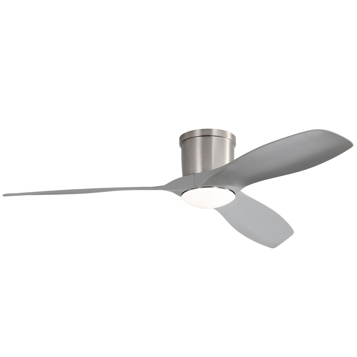 Flush Mount Ceiling Fan With Dimmable LED Light, 3 Blades, Reversible DC Motor Blades For Living Room