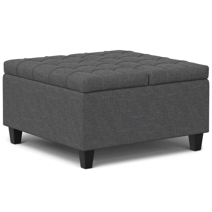 Harrison - Small Square Coffee Table Storage Ottoman - Gray