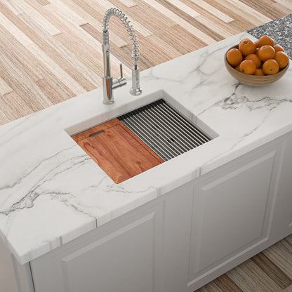 Single Bowl, Undermount Workstation, Kitchen Sink With Accessories